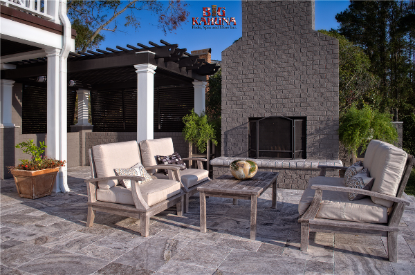 Pergola, Fireplace, Bahama Shutters, Outdoor Living at its finest