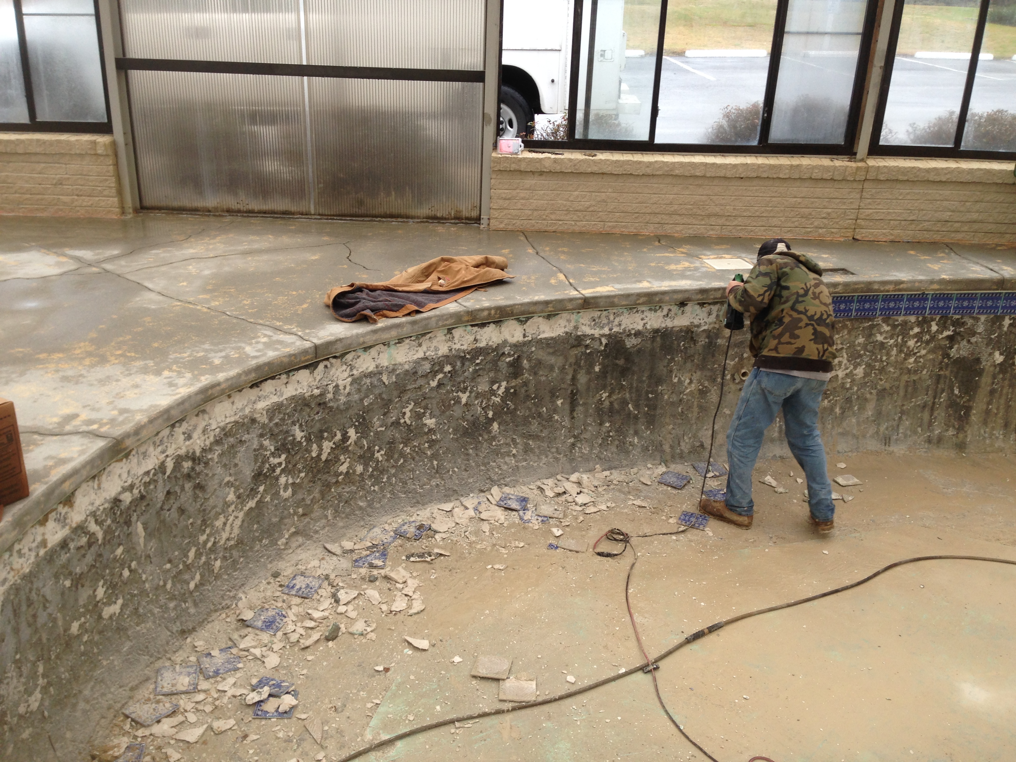 Removing Pool Plaster, and Deck coatings